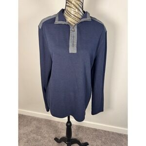 Banana Republic Mens Pullover Quarter Zip Long Sleeve Textured Shirt Size Large